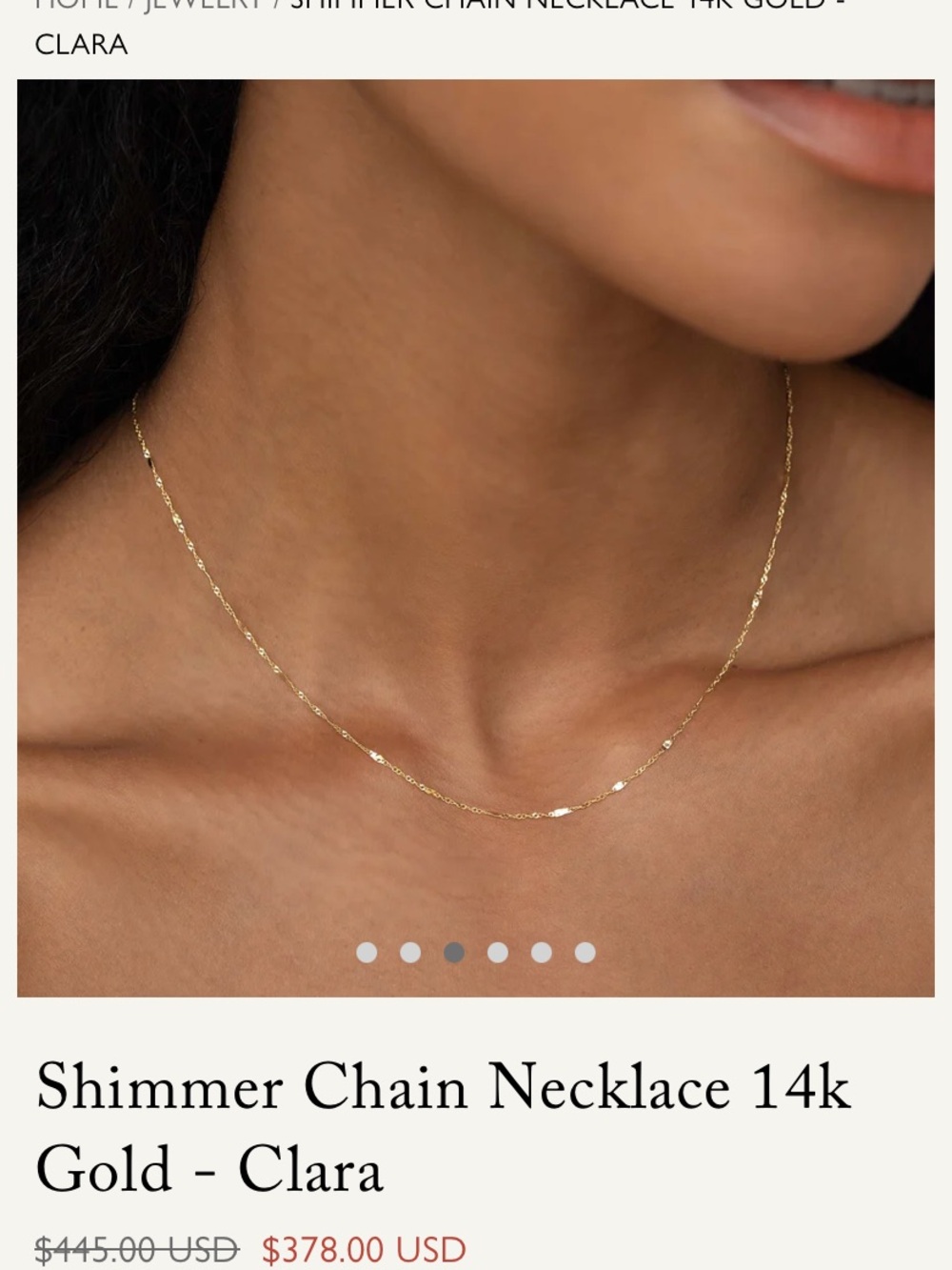 Linjer Shimmer Chain Necklace 14k gold - Picture 6 of 8